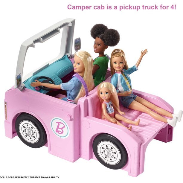 Barbie 3 in 1 DreamCamper Vehicle With Pool Truck Boat And 60