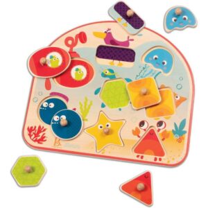 Sea Treasures, Wooden Peg Puzzles, B. Toy