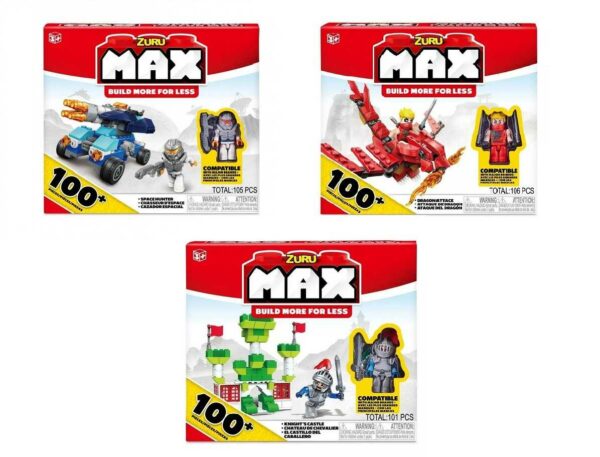 Construction 100 Pieces Bricks Assorted Pack 8379 Zuru Max Build More لعب ستور