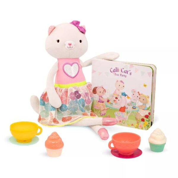 B.toys Plush Cat With Book & Tea Set