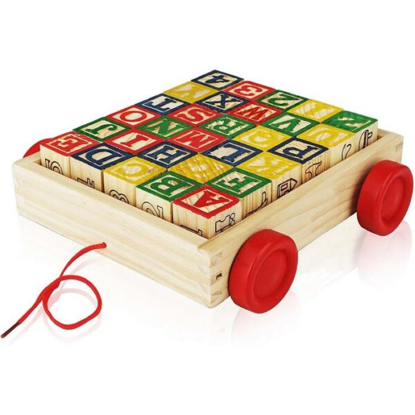 Battat Wooden Alphabet Block Wagon Le3ab Store