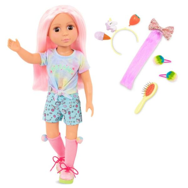 Glitter Girls 14-Inch Nixie Doll Wears Colorful Outfits With Hair Accessories