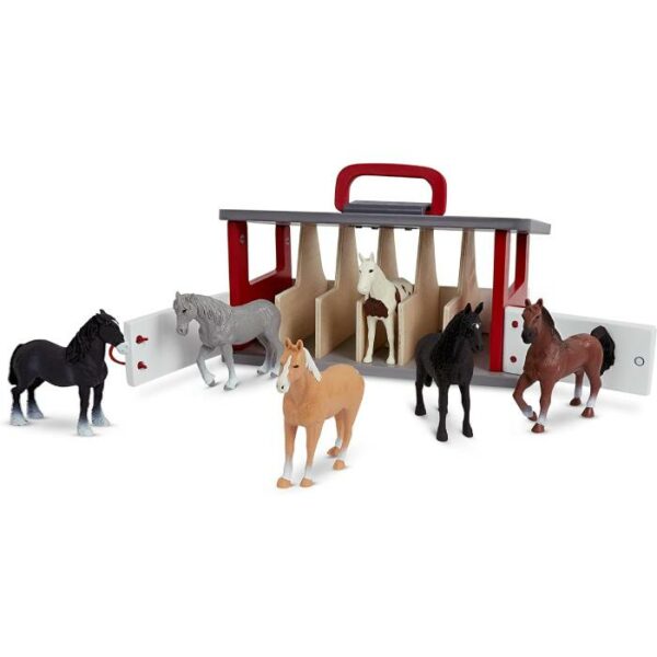 Terra Carry & Go wooden Horse Stable With 6 Horses