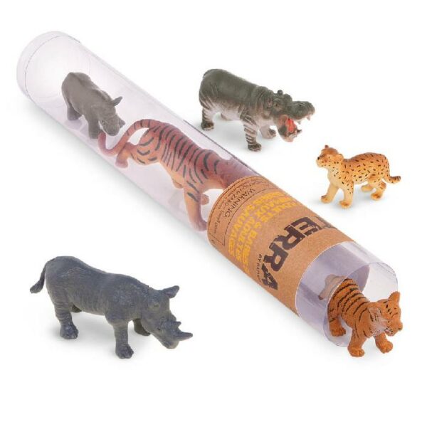 Terra Wild Animal Adult & Baby In A Tube 6 Pieces