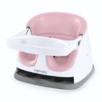 Ingenuity Baby Base 2-in-1 Booster Feeding & Floor Seat with Self-Storing Tray, Peony