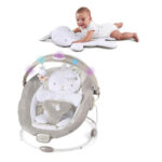 Ingenuity Baby Bouncer with Lights Toy Bar, Vibrations, Tummy Time Pillow & Sounds