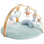 Ingenuity Cozy Spot Reversible Duvet Activity Gym & Play Mat with Wooden Toy bar