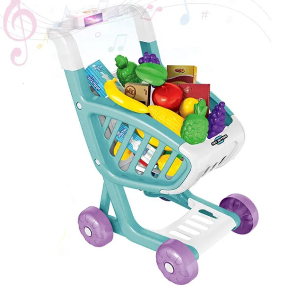 Role Play Set Shopping Cart With Sound And Light 43 Pcs TG Le3ab Store