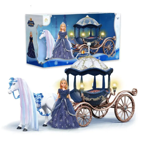 Electric Carriage Toy With Lights And 29 cm Princess Doll - TG