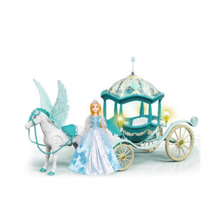 Electric Carriage Toy With Sound, Light And 29 cm Princess Doll - TG