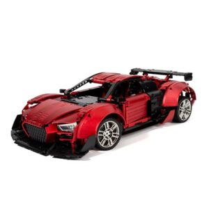 Kbox 1:10 Metal Red R8 Sports Car Model Building Blocks 2641 PCS - TG