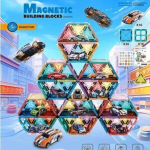 Magnetic Building Block Colored Window -Parking Lot 100 pcs